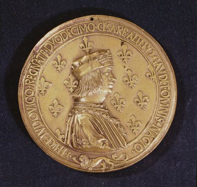 Medaille met afbeelding van Lodewijk XII 1462-1515 1498-1515 door Nicolas and Saint Priest, Jehan de Le Clerc